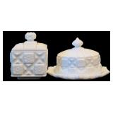 Vintage Westmoreland Milk "Old Quilt" Glass Items