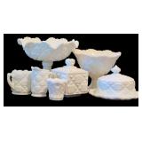 Vintage Westmoreland Milk "Old Quilt" Glass Items