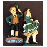 Assorted Irish Themed Collectibles including Saint Patrick Couple, Miniature Celtic Leprechaun and More