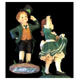 Assorted Irish Themed Collectibles including Saint Patrick Couple, Miniature Celtic Leprechaun and More