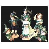 Assorted Irish Themed Collectibles including Saint Patrick Couple, Miniature Celtic Leprechaun and More