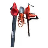 Corded Tools including Black & Decker Leaf Blower, Shop Light and Chainsaw