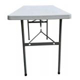 Gray and White Folding Table