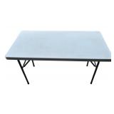 Gray and White Folding Table