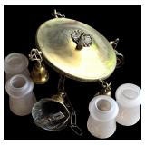 Vintage Hanging Four Light Brass Chandelier