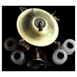 Vintage Hanging Four Light Brass Chandelier