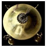 Vintage Hanging Four Light Brass Chandelier