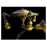 Vintage Hanging Four Light Brass Chandelier