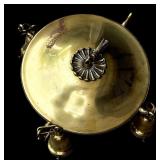 Vintage Hanging Four Light Brass Chandelier