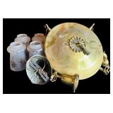 Vintage Hanging Four Light Brass Chandelier