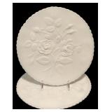 Imperial Glass Rose Milk Glass Round Canape Serving Platter, Vintage Guernsey Bennett Indian Head Toothpick Holder & More