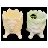 Imperial Glass Rose Milk Glass Round Canape Serving Platter, Vintage Guernsey Bennett Indian Head Toothpick Holder & More