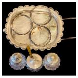 Vintage Silver-Plated Items Including Salt & Pepper Shakers, Platters, Condiments Tray and More