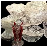 Large Collection of Crystal Items including Bowls, Parfait Glasses, Covered Dishes and More