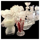 Large Collection of Crystal Items including Bowls, Parfait Glasses, Covered Dishes and More
