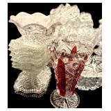 Large Collection of Crystal Items including Bowls, Parfait Glasses, Covered Dishes and More
