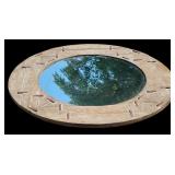 Beautiful Large Round Wooden Frame Mirror