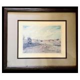 Vintage Framed Landscape Print, J Marion