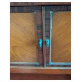 Vintage Weiman Glass Topped Cabinet Table