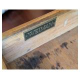 Vintage Weiman Glass Topped Cabinet Table