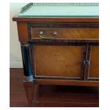 Vintage Weiman Glass Topped Cabinet Table