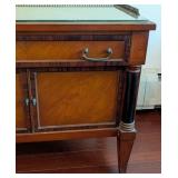 Vintage Weiman Glass Topped Cabinet Table