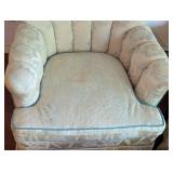 Pair of Vintage Armchairs and Ottoman