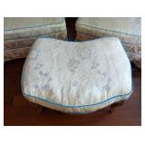 Pair of Vintage Armchairs and Ottoman