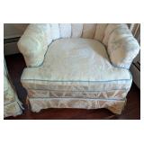 Pair of Vintage Armchairs and Ottoman