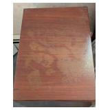 Burled Mahogany Full Size Bed Frame and Matching Nightstand