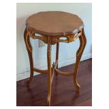 Beautiful Carved Round Wood Accent Table