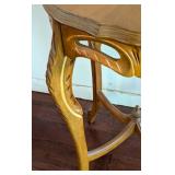 Beautiful Carved Round Wood Accent Table