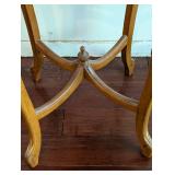 Beautiful Carved Round Wood Accent Table