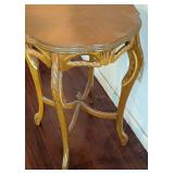 Beautiful Carved Round Wood Accent Table