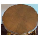 Beautiful Carved Round Wood Accent Table
