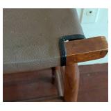 Vintage Leather and Wood Stool