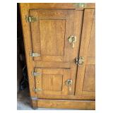 Antique Allice Oak Ice Box Refrigerator