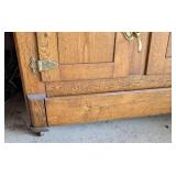 Antique Allice Oak Ice Box Refrigerator