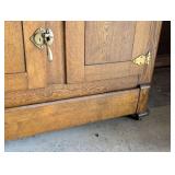 Antique Allice Oak Ice Box Refrigerator
