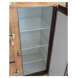 Antique Allice Oak Ice Box Refrigerator
