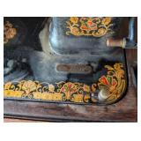 Gorgeous Antique White Family Oak Sewing Machine Table