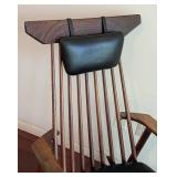 Mid Century Danish Rosewood and Leather Rocking Chair