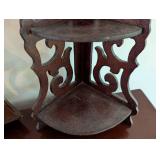 Pair of Mahogany Wood Corner Wall Shelves