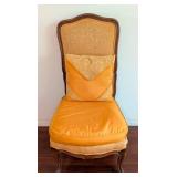 High Back Orange Upholstered Side Chair