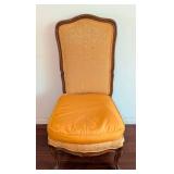 High Back Orange Upholstered Side Chair