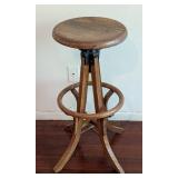 Vintage Oak Drafting Stool