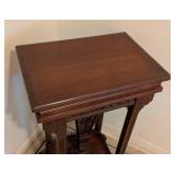 Vintage Ornate Carved Wood Accent Table