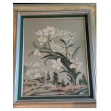 Framed Floral and Birds Print