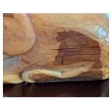 Carved Wood Cat Sculpture