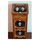 Peite Wood and Stained Glass Storage Cabinet